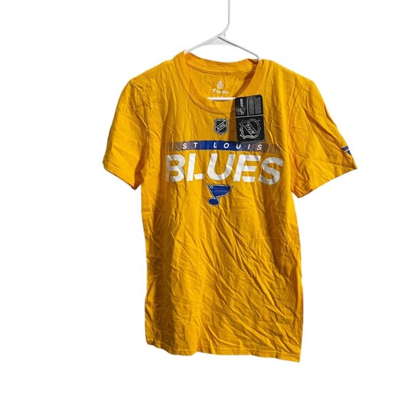 Fanatics St Louis Blues NHL Shirt Size S Yellow Polyester Blend - Picture 1 of 4